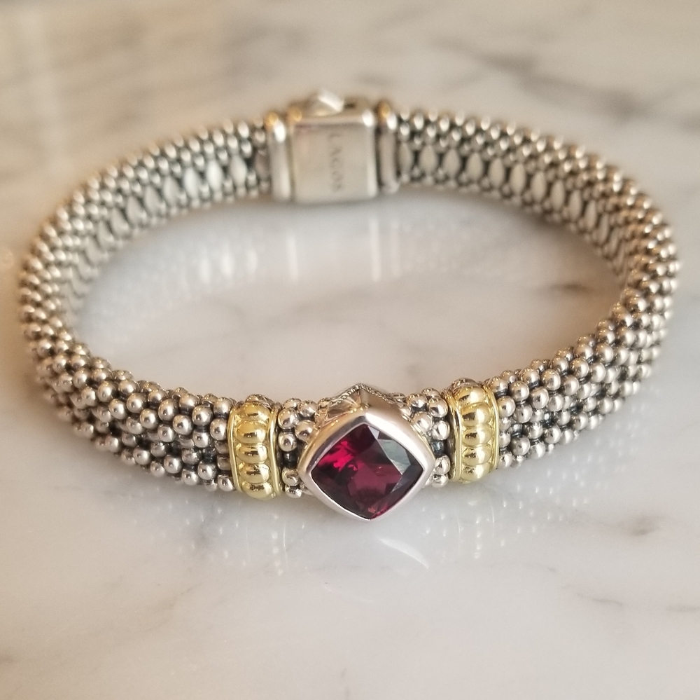 Lagos Garnet Caviar Bracelet